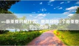 seo最重要的是什么，要跟踪的11个最重要的SEO指标？